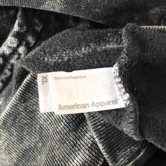 American Apparel Dark Grey Acid Wash Hoodie - Picture 7 of 7